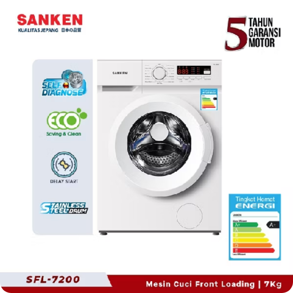 Sanken Mesin Cuci Front Loading 6Kg SFL-7200