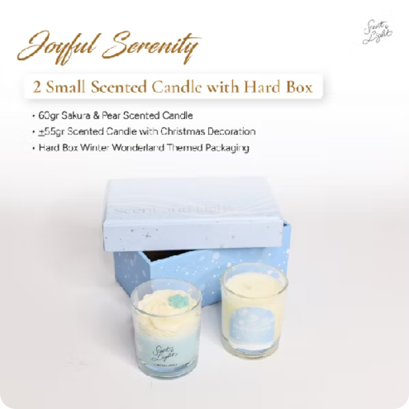 Scent and Light - Joyful Serenity Gift Set (Hampers Tahun Baru - 2pcs Scented Candle)