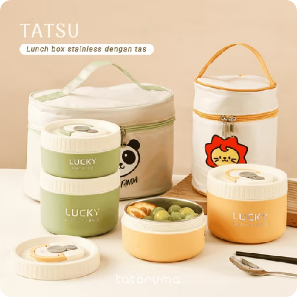 TATARUMA Tatsu - Lunch Box Kotak Bekal Tahan Panas Stainless 304