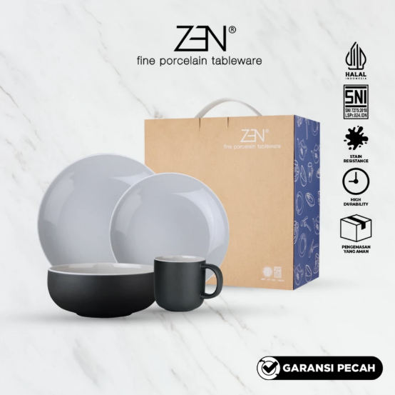 ZEN Dinner Set Purity Series-Dark Grey