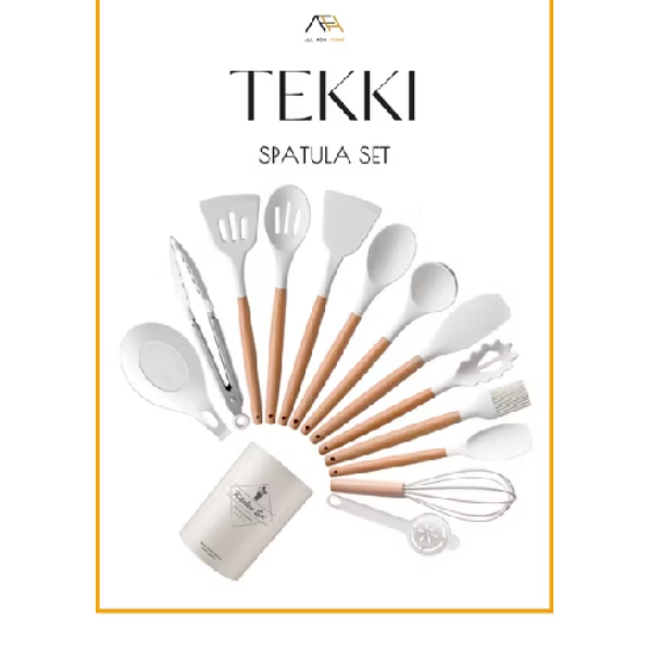 AFH TEKKI Spatula Set Utensil 12 Pcs Dengan Wadah