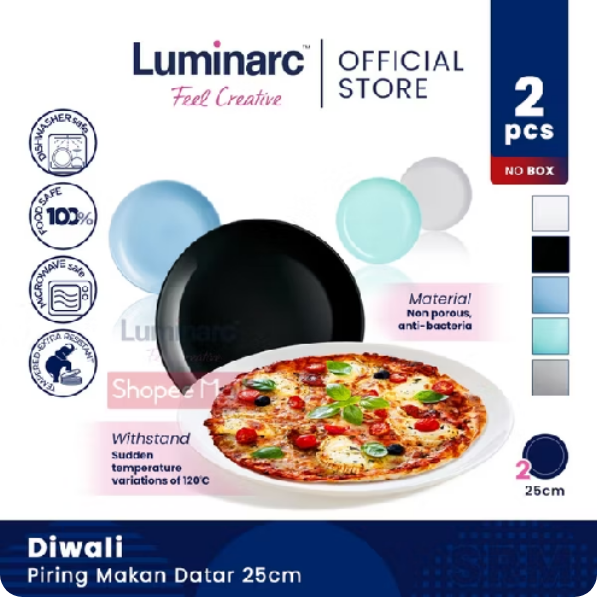 LUMINARC Piring Makan 25cm - 2pcs