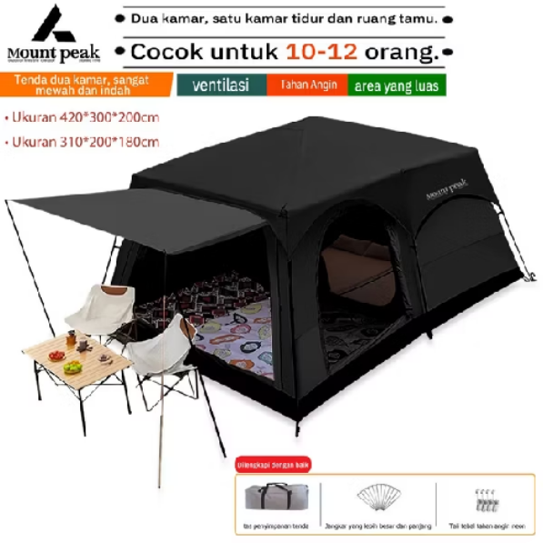 Mountpeak Tenda Camping Outdoor 2 Ruangan Luxur