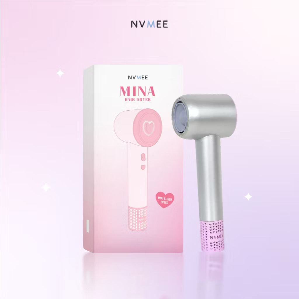 ￼NVMEE - Mina Hair Dryer Mini High Speed Low Watt 800W Travel Size