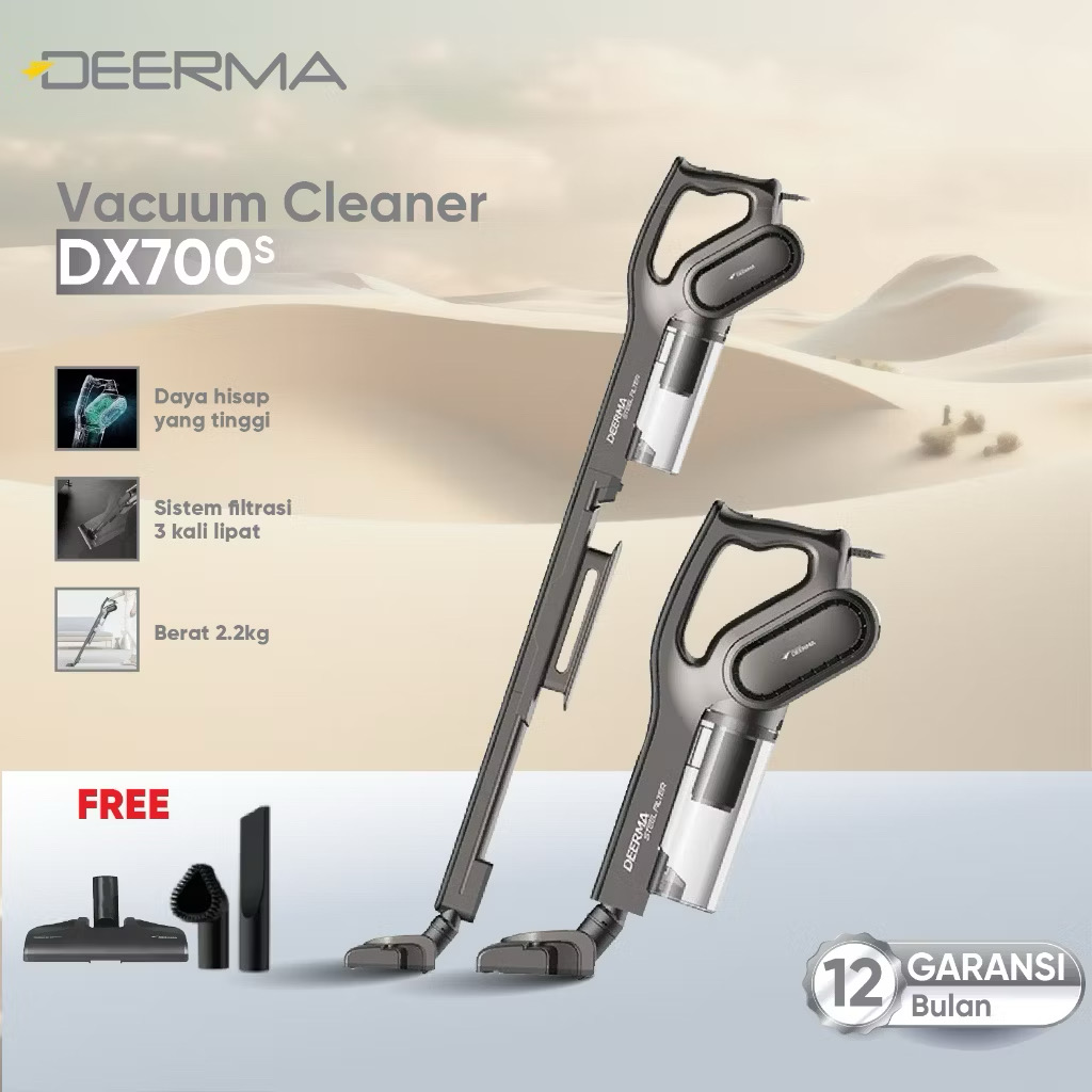￼Deerma DX700S Vacuum Cleaner 2-in-1 Penyedot Debu Sedot Hisap debu Anti Debu dan 15000PA