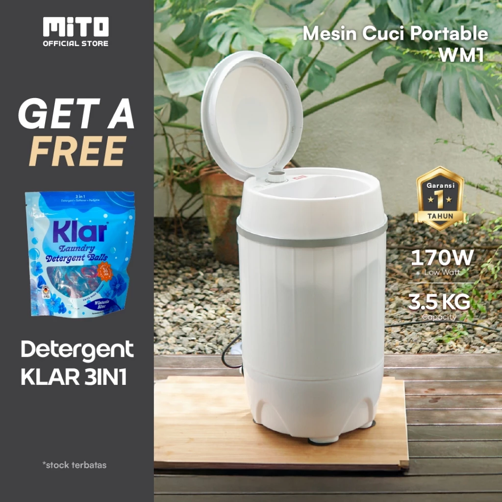 MITO Washing Machine Mesin Cuci Portable 3.5 Kg WM1 Original