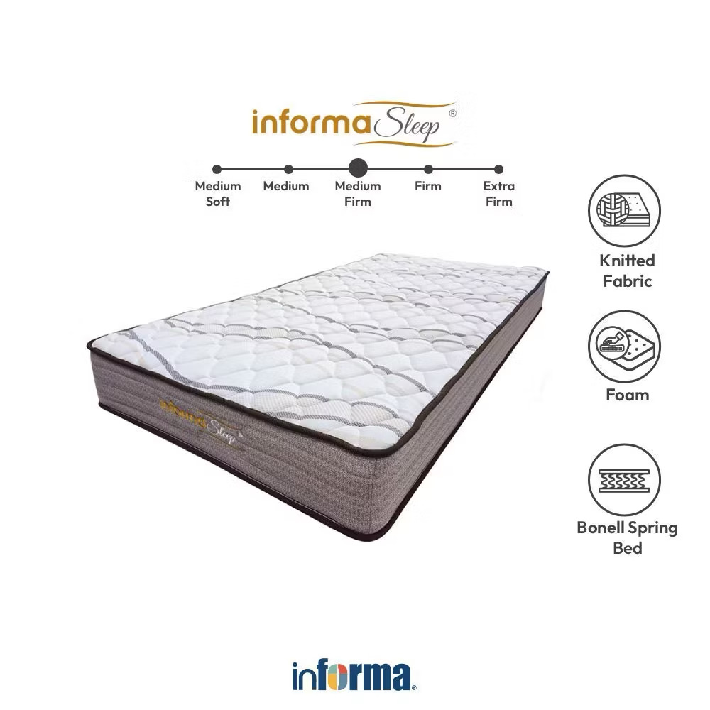 ￼Informa Sleep 160x200x20 Cm Mora Kasur Busa Bonell Springbed In Box - Putih/cokelat